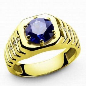 YELLOW GOLD  with BLUE / WHITE SAPPHIRES